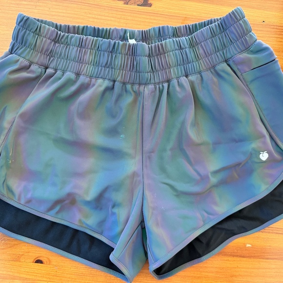 Flexliving Rainbow Reflective Liner Track Shorts V2 4 Way Stretch Women’s M - Picture 2 of 3